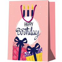 Пакет подарочный "День рождения" 26х32х12см 4 вида 5114-L от магазина "Карандаш"