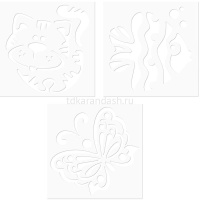 Фломастеры 10 цветов для ткани, 3 трафарета, картон 34937 от магазина "Карандаш"