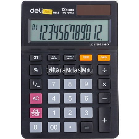 Калькулятор 12 разрядов 149х104х26,6мм черный EM01320