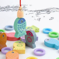 Игра логическая "Рыбалка-Пирамидка-Пазл" 48,5х19,5см 27 деталей дерево XJ4129 от магазина "Карандаш"