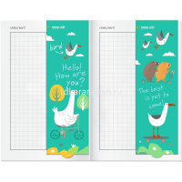 Тетрадь д/записи иностранных слов А6 64л "Капибары на байдарке" на скобе, с клапанами от магазина "Карандаш"