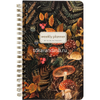 Еженедельник недатированный А5 "Flora. Forest fairy tale" 144стр., на спирали, мат.ламин. Soft Touch от магазина "Карандаш"