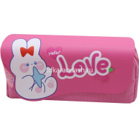 Пенал "Love rabbits" 20х10х6см прямоугольный, 2 отделения, 1 карман, текстиль, на липучке, 3 цвета от магазина "Карандаш"