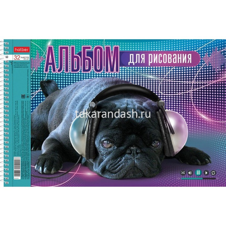 Альбом для рисования А4 32л "Гав-Стори" на спирали, перфорация на отрыв, 5 дизайнов 067347 от магазина "Карандаш"
