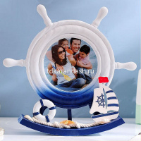 Рамка для фото 10х10см "Штурвал" дерево, Y5401-17 от магазина "Карандаш"