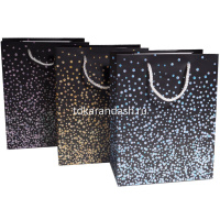 Пакет подарочный "Горошек" 26х32х10см черный 4 вида Y8581-19 от магазина "Карандаш"