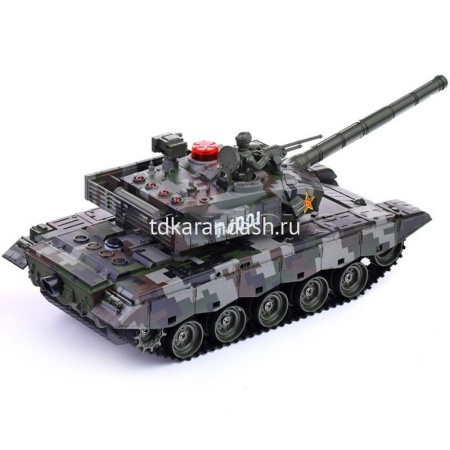 Танк р/у "Прорыв" 32х11,5см хаки, с аккумулятором, пластик (свет, звук, вращение башни) 778-7 от магазина "Карандаш"