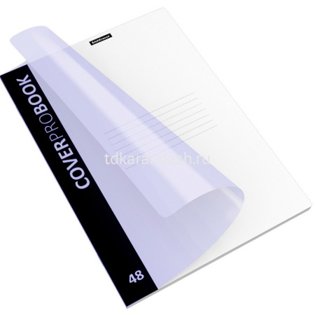 Тетрадь А4 48л клетка "CoverProBook Pastel. Сиреневый" на скобе пластиковая обложка 55232
