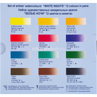 Краски акварельные 12 цветов "Белые ночи" 2,5мл кюветы пластиковая упаковка 1942036 от магазина "Карандаш"