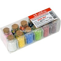 Набор бисера 2мм 12 цветов матовый крашенный с блеском SGB №3 от магазина "Карандаш"