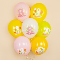 Шар воздушный 30см(12") Пастель 8 Марта Весенние цветы ассорти 1ст. 512-066 от магазина "Карандаш"