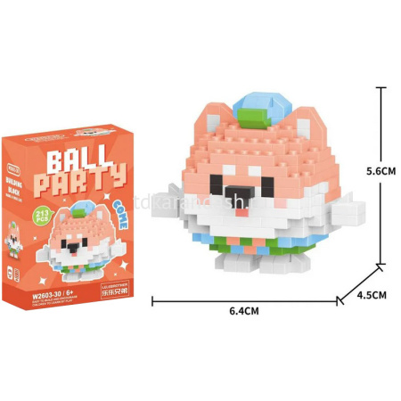Конструктор 3D "Ball Party" количество деталей 186-218, 8х11х4см пластик, ассорти W2603/11315-24 от магазина "Карандаш"