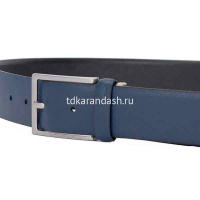 Ремень мужской 3,5см х 1,25м натуральная кожа, черный/синий CU5922C86/NBLU от магазина "Карандаш"