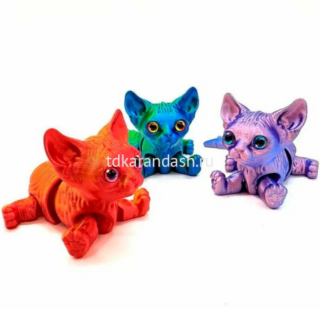 Фигурка 3D "Кошка" 17см подвижная, пластик, 6 цветов 11265-24 от магазина "Карандаш"