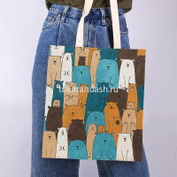 Раскраска на сумке "Милые медвежата" (шоппер 35х40см, краски 5шт., кисть) RWCB-010 от магазина "Карандаш"