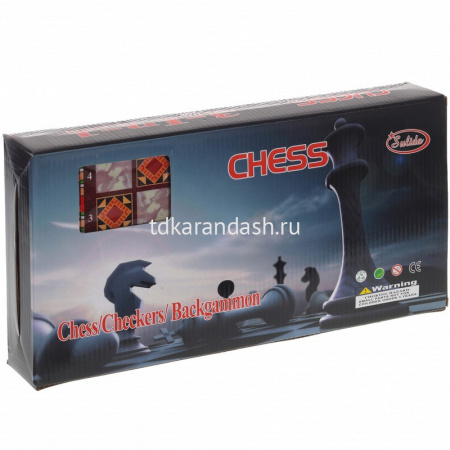 Игра настольная 3 в 1 (шахматы, шашки, нарды) 34х16х5,5см 231295 от магазина "Карандаш"