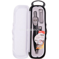 Циркуль "Козья ножка" + карандаш механический, набор грифелей, пластик, в футляре EG20904 от магазина "Карандаш"