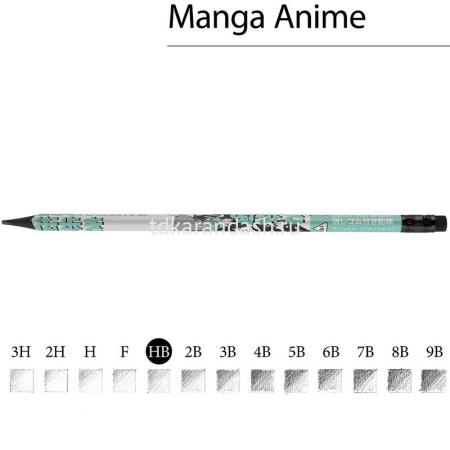 Карандаш чернографитный "Manga anime. City" НВ, с ластиком, трехгранный пластиковый корпус от магазина "Карандаш"