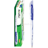 Ручка шариковая "Startup" 0,5мм синяя, автомат, прозрачный круглый корпус FO-039 BLUE от магазина "Карандаш"